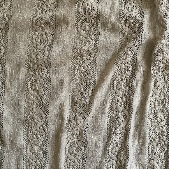 Vintage tan lace long sleeve blouse by Poof - Picture 2 of 6